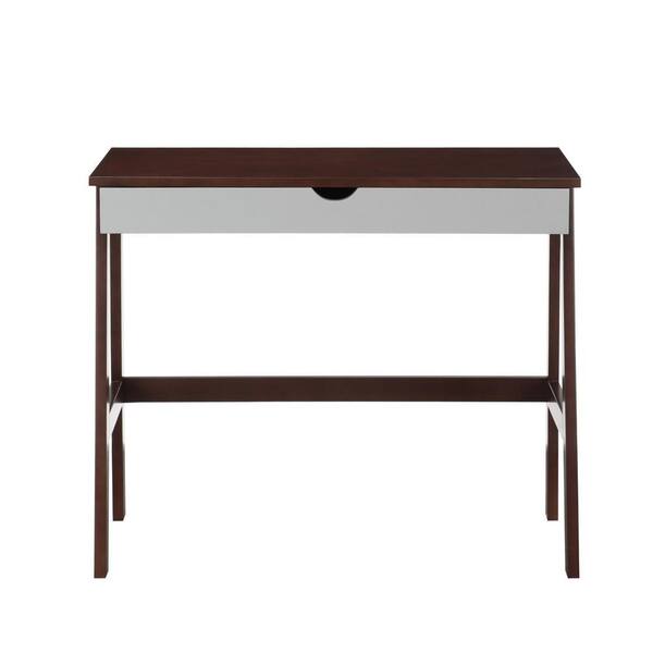 HomeRoots 36 in. Rectangular Brown Engineered Wood 0-Drawer Computer Desks