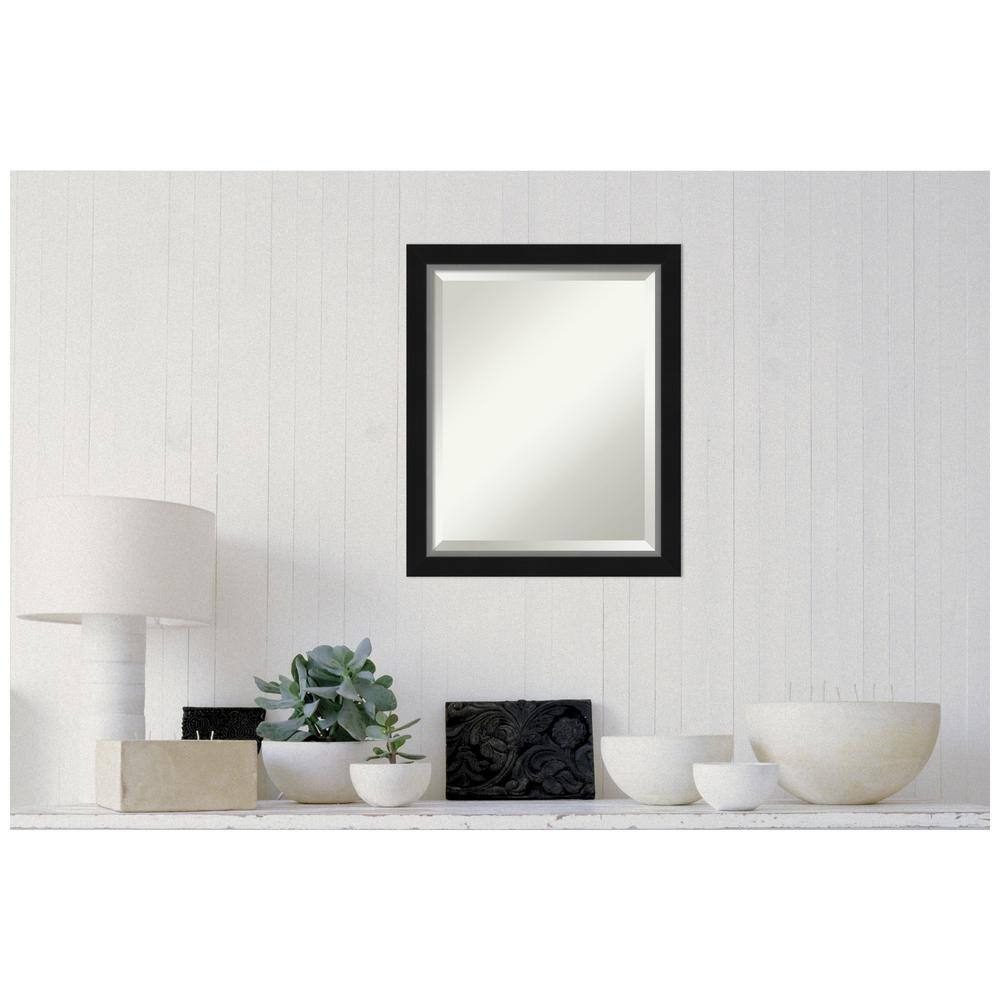 Eva Black Silver Edge 19x23 Beveled Wall Mirror