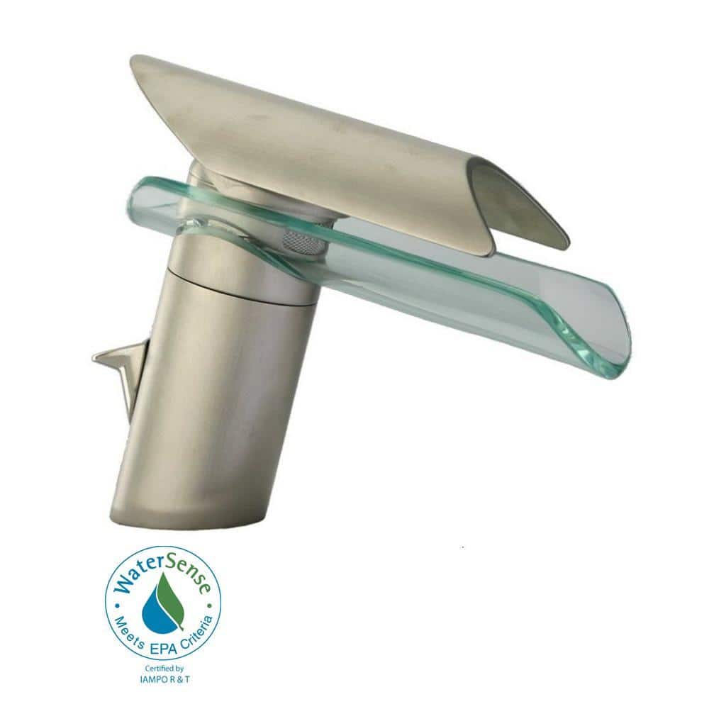 LaToscana Morgana Single Hole Single-Handle Low-Arc Vessel Bathroom Faucet in Brushed Nickel -  73PW211VR