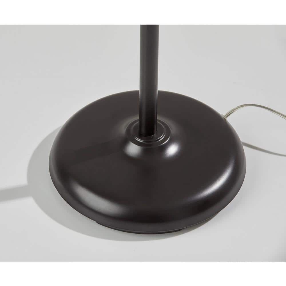 Vintage Adjustable Bronze Floor Lamp with Schoolhouse Shade