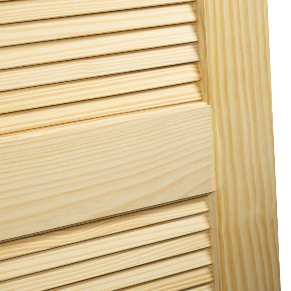 Kimberly Bay Louvered Unfinished Pine Wood Standard Door