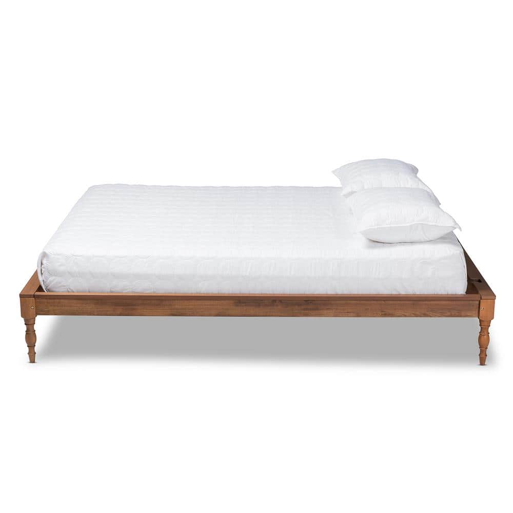 Parisian Walnut Brown Full/Double Wood Bed Frame with Headboard