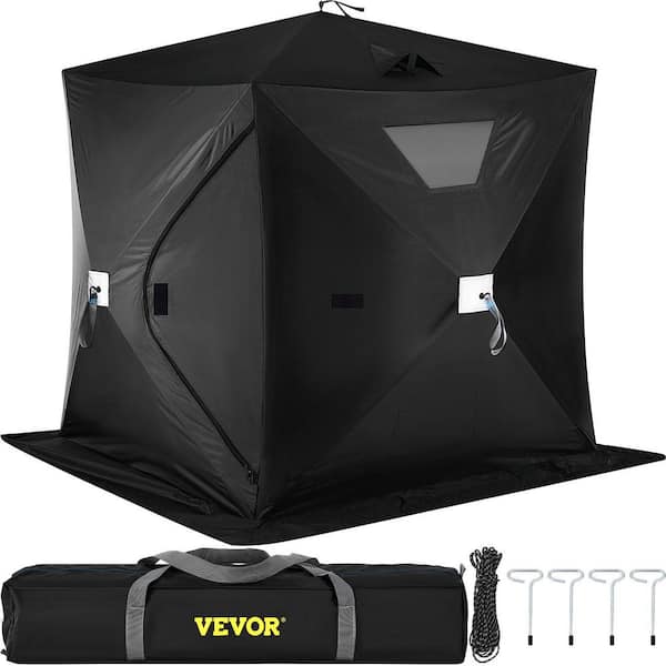 Outsunny 4 Person Insulated Ice Fishing Shelter 360-degree View