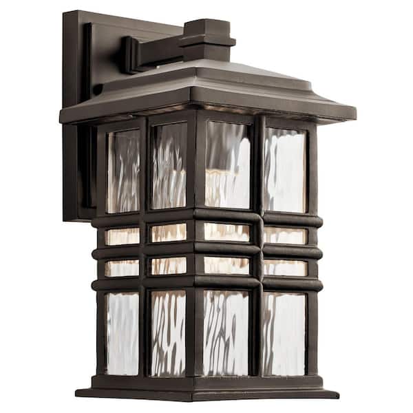 KICHLER Beacon Square 12 in. 1-Light Olde Bronze Outdoor Hardwired Wall Lantern Sconce with No Bulbs Included (1-Pack)
