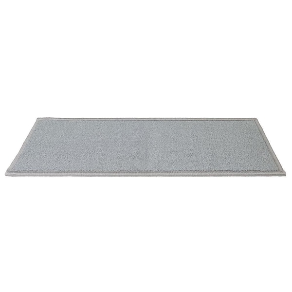 Custom Size Stair Treads Solid Gray 8 in. x 26 in. Indoor Carpet Stair Tread Cover Slip Resistant Backing (Set of 13)
