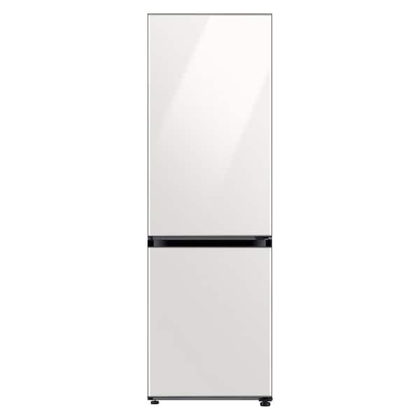 Samsung Bespoke 24 in. 12 cu. ft. Bottom Freezer Refrigerator in White Glass, Counter Depth
