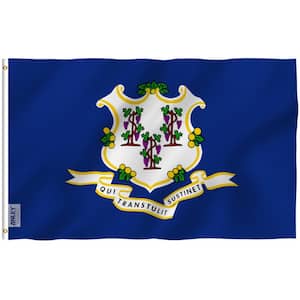 Fly Breeze 3 ft. x 5 ft. Polyester Connecticut State Flag 2-Sided Flags Banners with Brass Grommets and Canvas Header