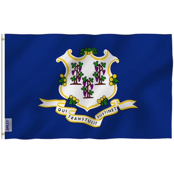 ANLEY Fly Breeze 3 ft. x 5 ft. Polyester Connecticut State Flag 2-Sided Flags Banners with Brass Grommets and Canvas Header