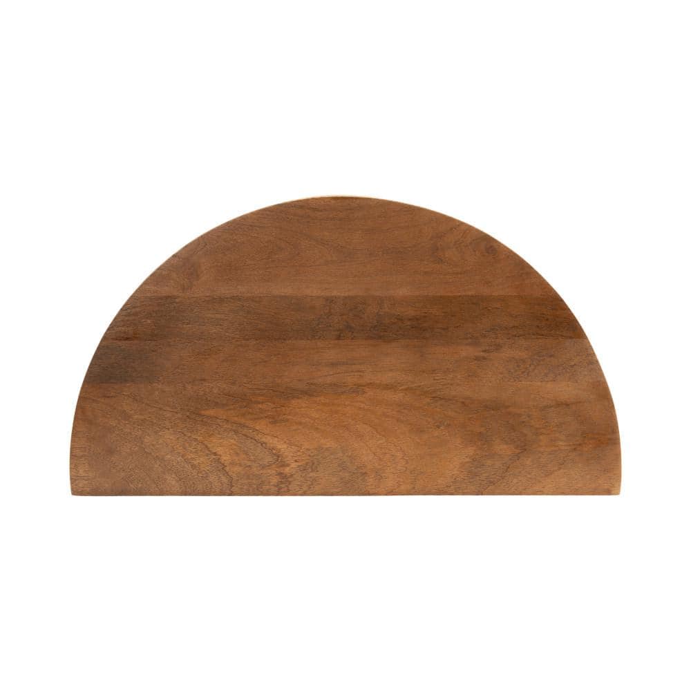 Walnut Brown Mango Wood Floating Side Table with Drawer