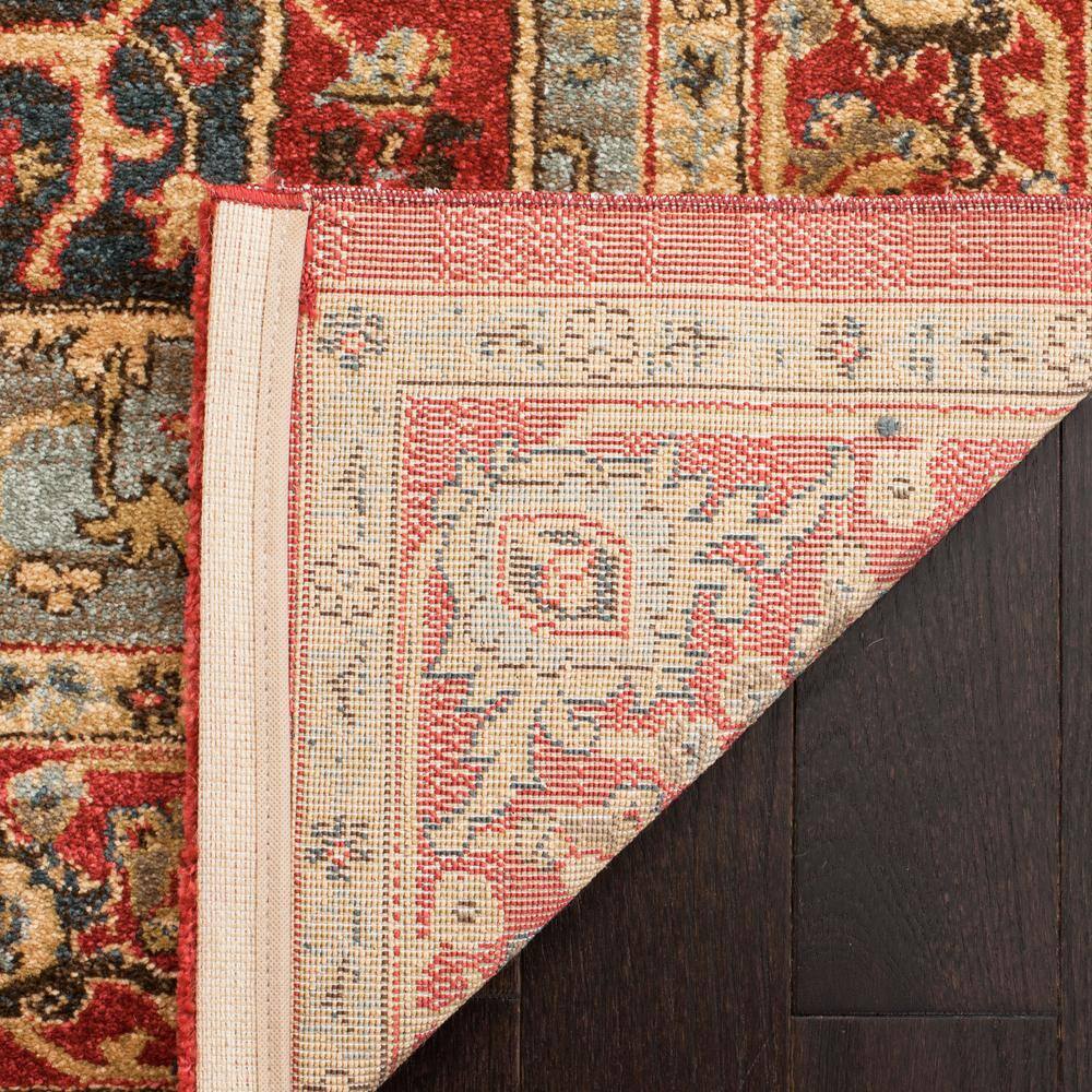 Mahal Red and Beige Synthetic Oriental Runner Rug, 2'2" x 6'
