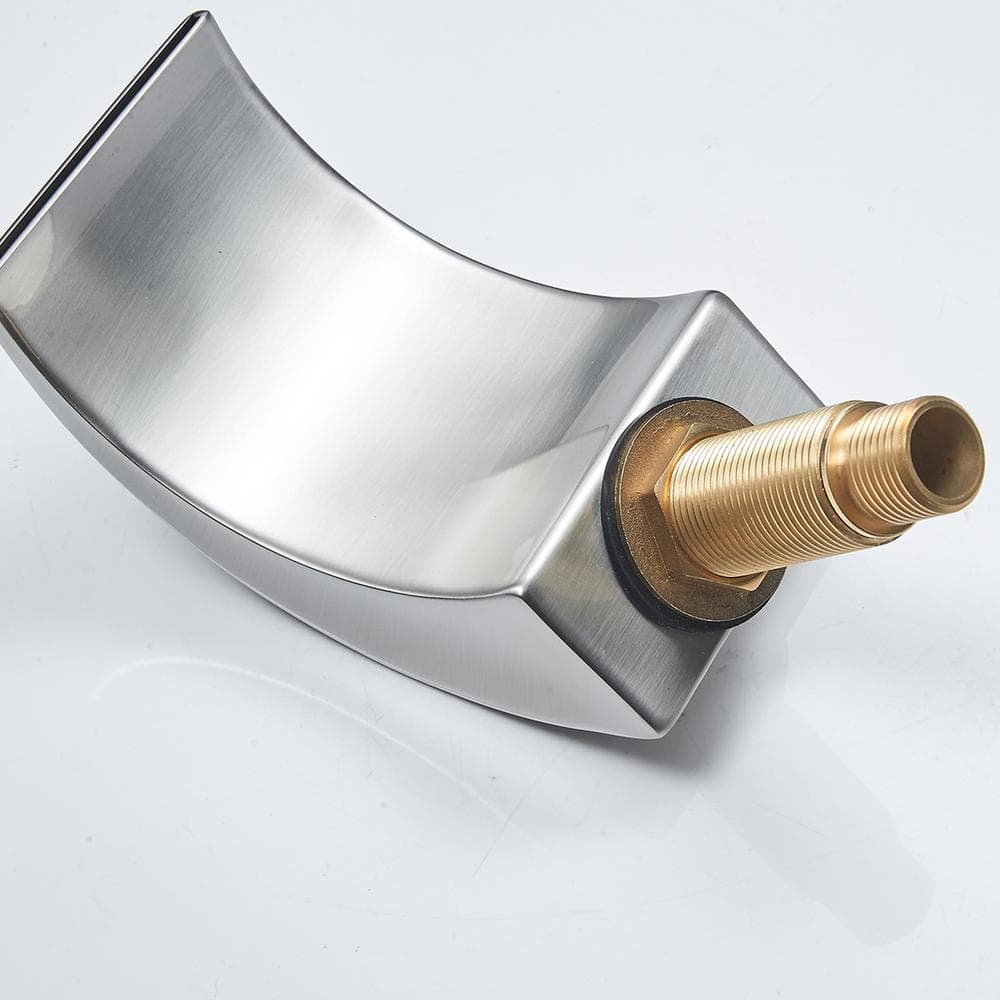 Brushed Nickel 8-Inch Widespread LED Bathroom Faucet with Pop-Up Drain