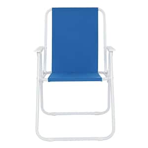 19.09 in. x 17.32 in. x 29.53 in. Oxford Cloth Blue Metal Outdoor Folding Beach Chair