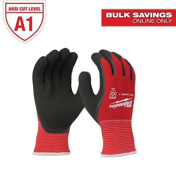 X-Large Red Latex Level 1 Cut Resistant Insulated Winter Dipped Work Gloves