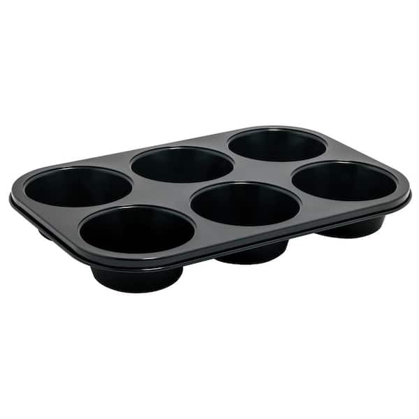 Winco 6-Cup Jumbo 7 oz. Non-stick Carbon Steel Muffin Pan