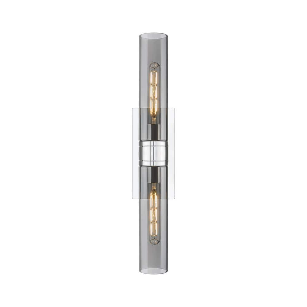Ballston Urban 24 in. 2-Light Polished Chrome Vanity Light with Black Glass Shade price history on PriceWatchPro