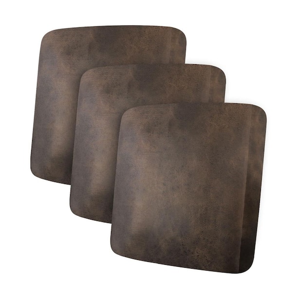 3-PCS Leather Look Couch Cushion Covers Sofa Seat Slipcovers for Sectional Armchair Loveseat, Stretch Spandex Fabric