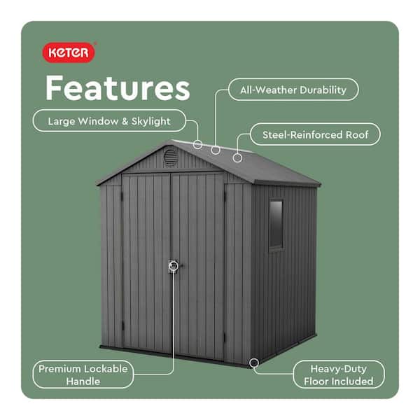 Keter Darwin 6 ft. W x 6 ft. D Outdoor Durable Resin Plastic