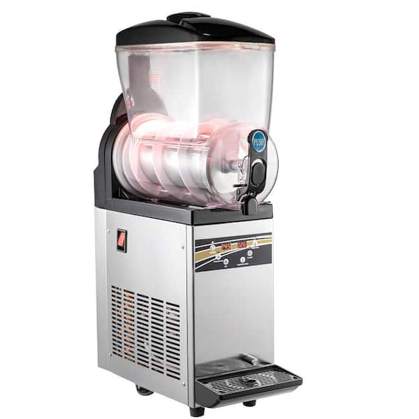 508 oz. Commercial Slushy Machine 500-Watt Stainless Steel Margarita Maker Temperature Control 26.6°F to 28.4°F for Café