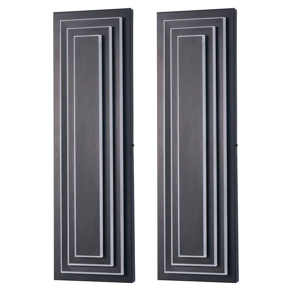 3-Tier 23.6 in. H 1-Light Black-2 Waterproof Wall Sconce (2-Pack) price history on PriceWatchPro