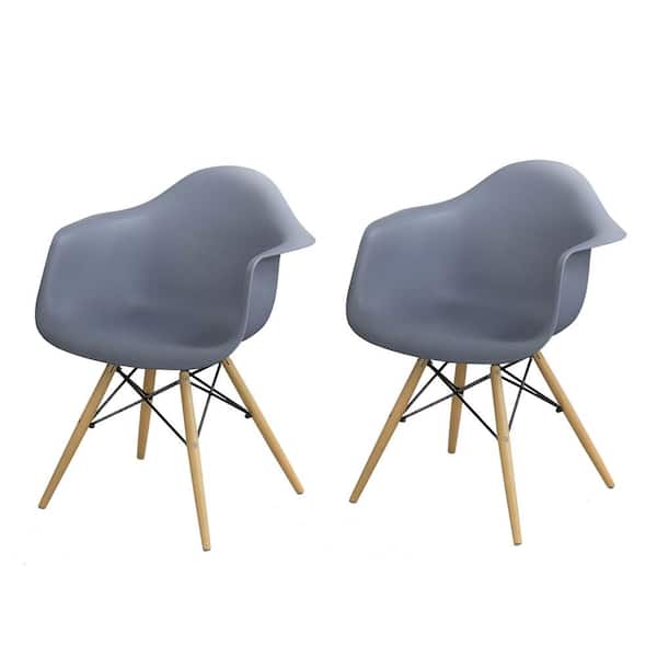 Furniture of America Morven Gray Wood Dining Arm Chairs (Set of 2)