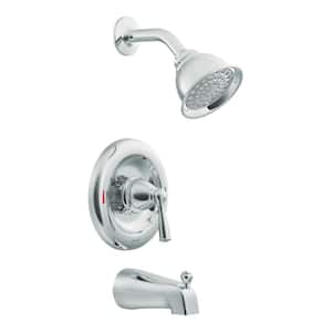 Banbury 1-Spray Tub and Shower Faucet (Valve Included) with 4 in Centerset 2-Handle Bath Faucet in Chrome