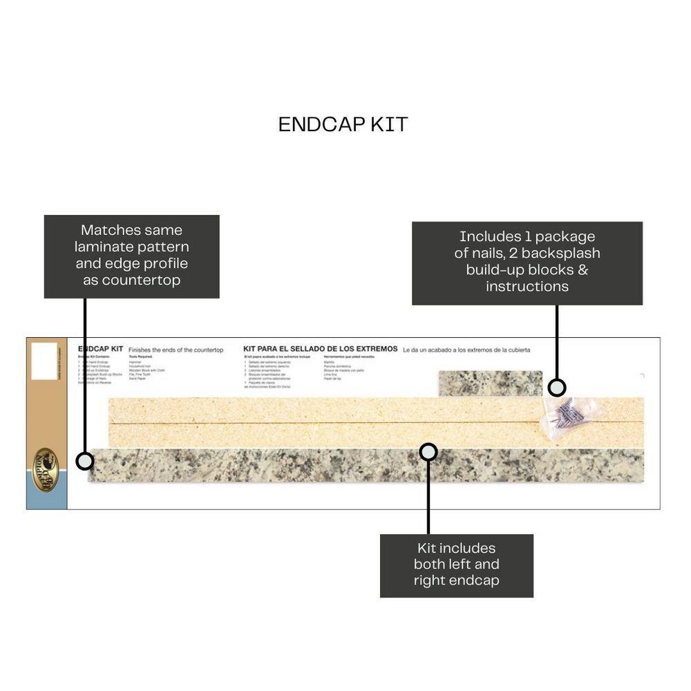 Typhoon Ice Quarry Laminate Endcap Kit with Eased Edge
