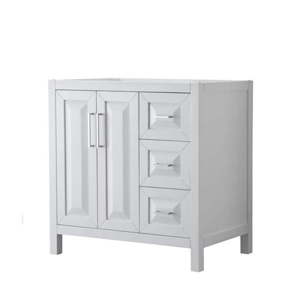 Wyndham Collection Daria 35 in. Single Bathroom Vanity Cabinet Only in White