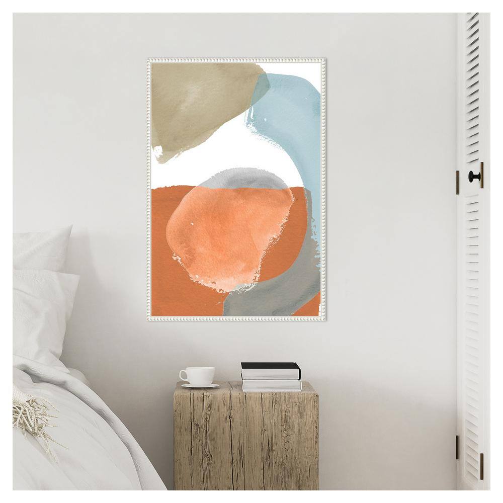 Pastel Abstract Nature Vistas Canvas with Beaded Frame