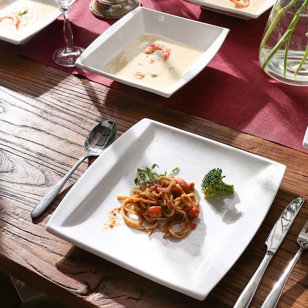 MALACASA 12-Piece White Porcelain Dinnerware in the Dinnerware