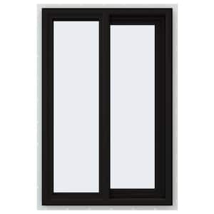 24 in. x 36 in. V-4500 Series Black Exterior/White Interior FiniShield Vinyl Right-Handed Sliding Window w/ Mesh Screen