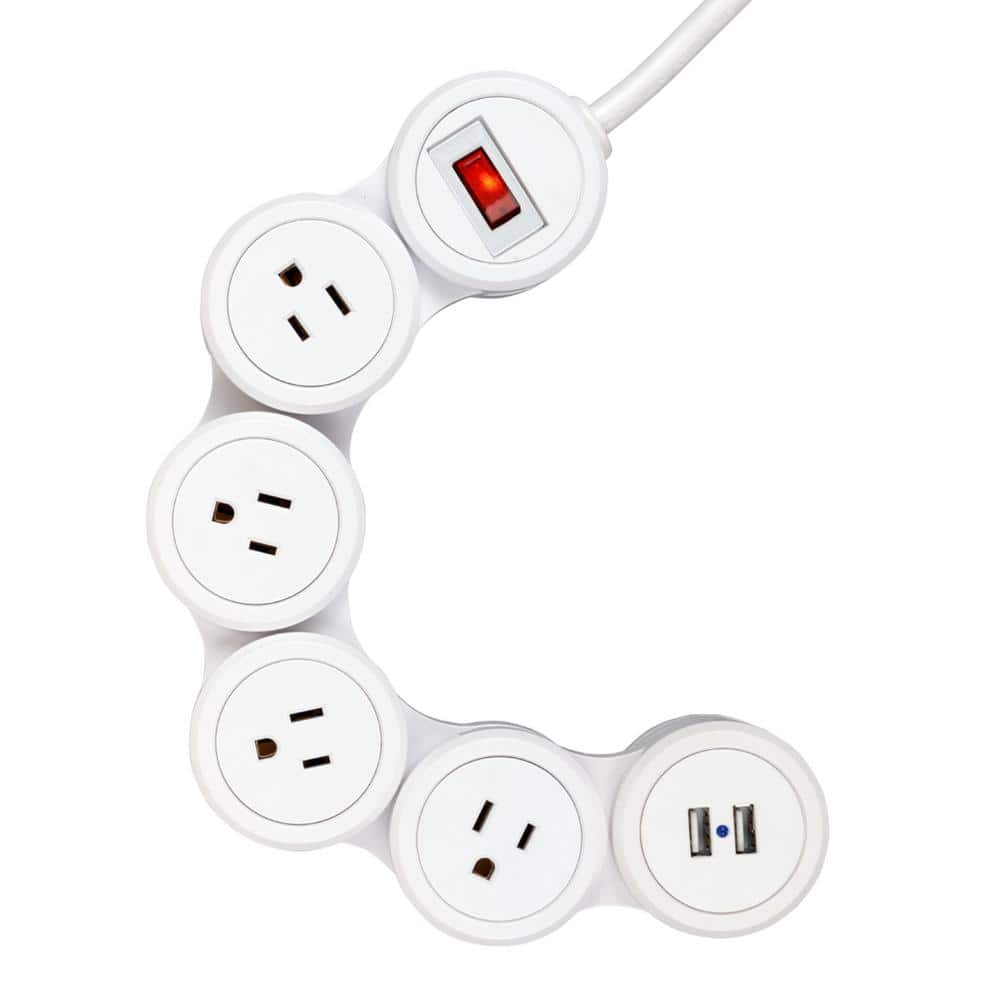 Flexigon 6 ft. 2 USB Port 4-Outlet Surge Protector Power Strip price history on PriceWatchPro