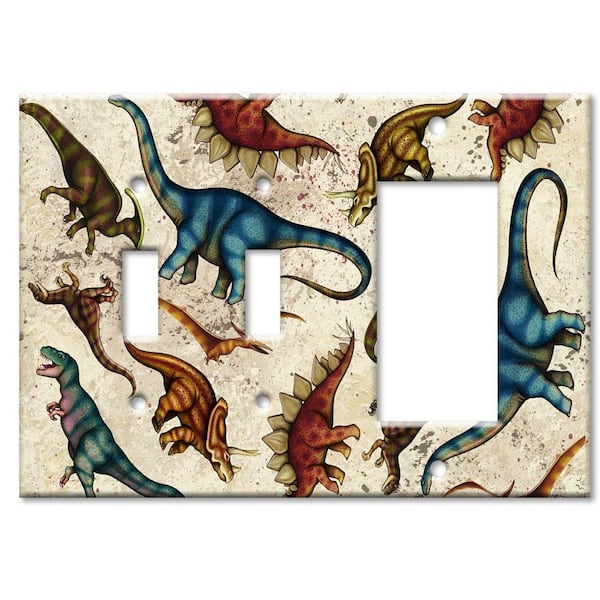 Art Plates Dinosaurs 2 Switch/Rocker Combo Wall Plate