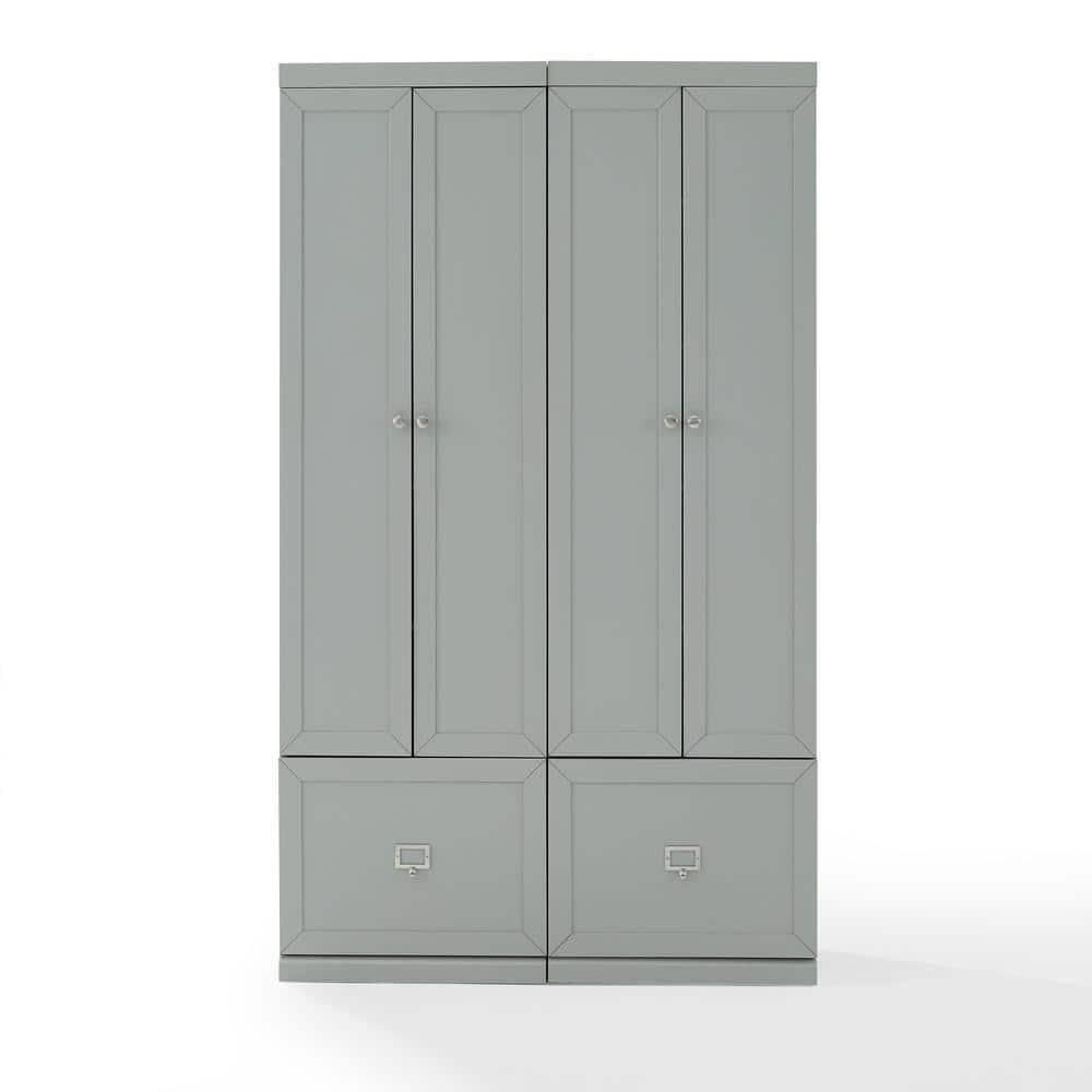 Gray Freestanding 2-Piece Entryway Set with Adjustable Shelving