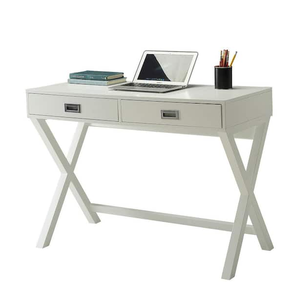 Free Shipping on 47 Modern Rectangular White Writing Desk Metal Base  Wooden Home Office Desk with Drawer｜Homary