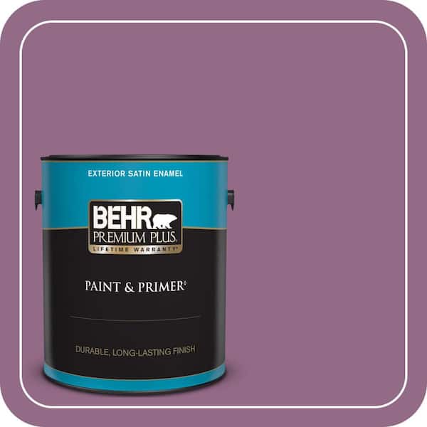 BEHR PREMIUM PLUS 1 gal. #680D-6 Lantana Satin Enamel Exterior Paint & Primer