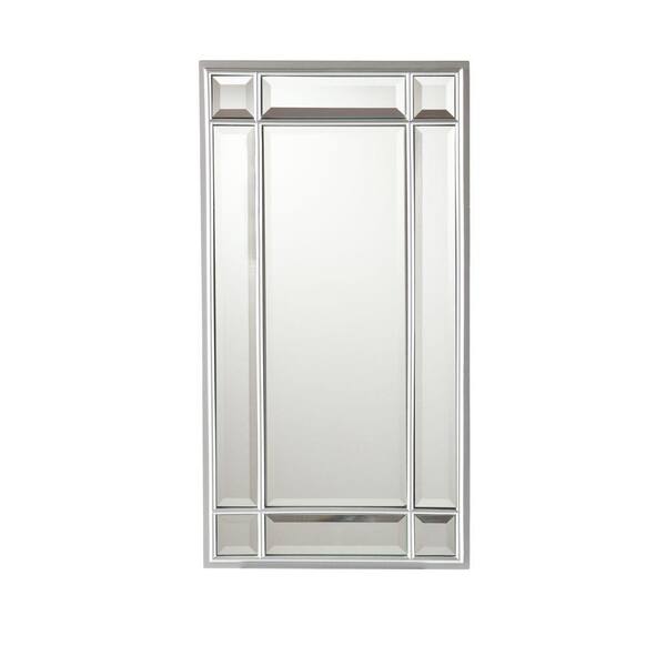 Southern Enterprises Volkman 32.25 in. x 17.25 in. Wall Mount Jewelry Mirror in Silver Finish