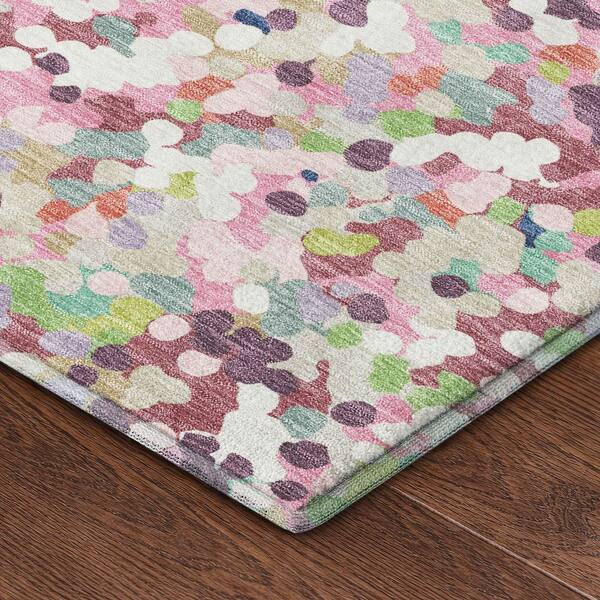 Mayfield Premium Machine Washable Abstract AMF2507 Blush 3 ft. x 4 ft. Area Rug