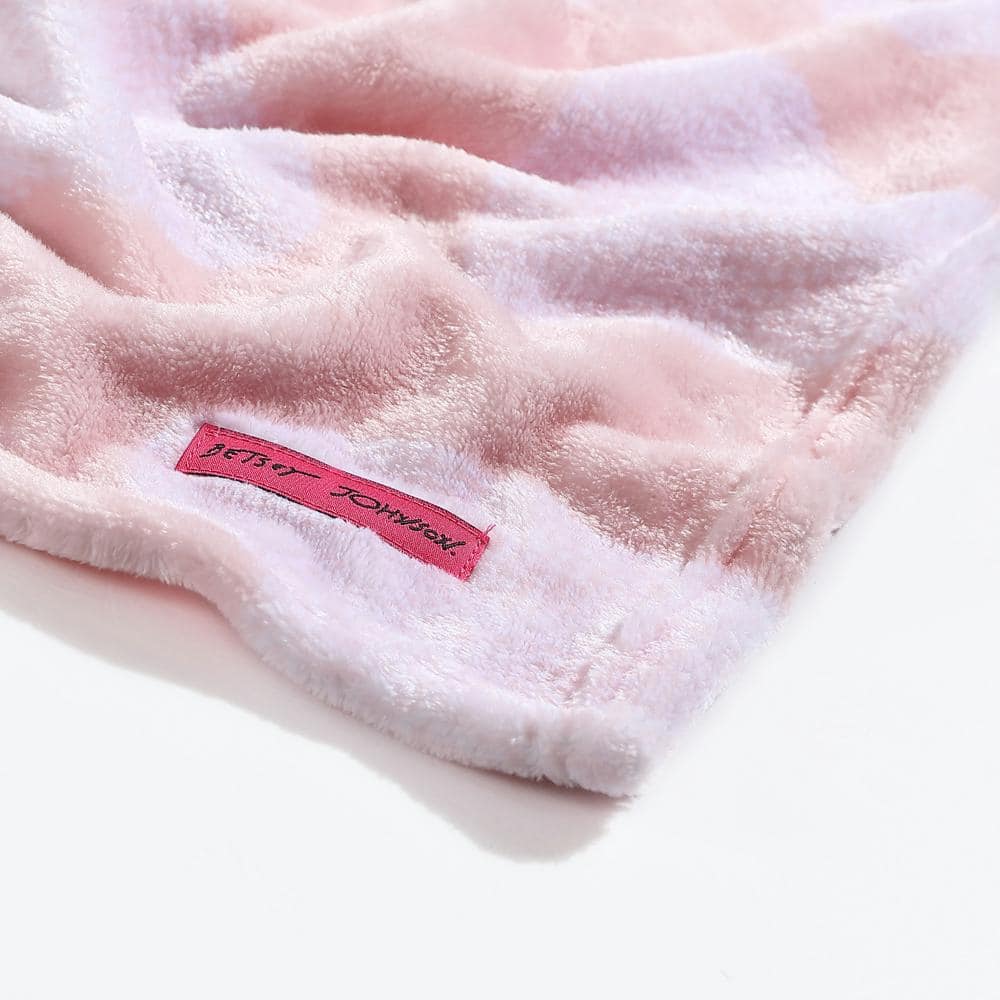 Dotted Heart Pink Ultra Soft Plush Fleece Throw Blanket
