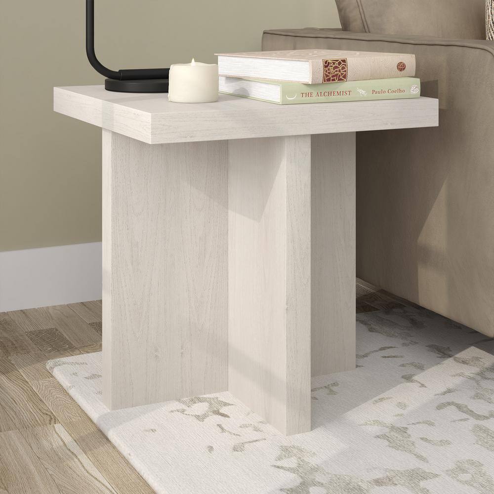 Alder White 22" Square MDF Accent Table