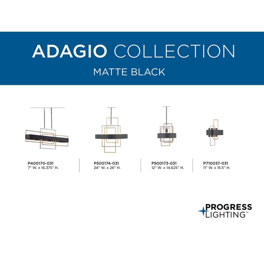 Adagio 38" Black Steel Linear Chandelier with Geometric Accents