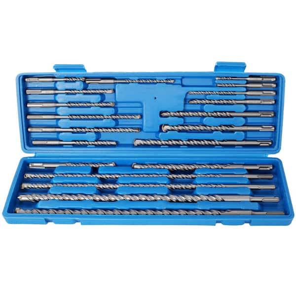Impact Hammer Drill Bit Set, aluminum, SDS Plus Drill Bit Set,Carbide Tipped,with Storage Case for Concrete, Stone