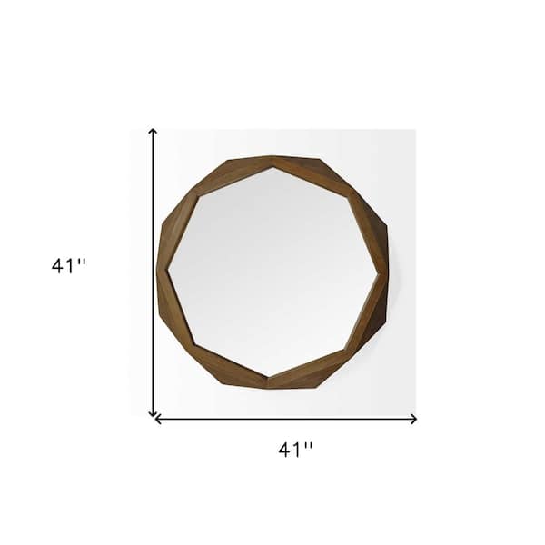 41 in. W x 41 in. H Wood Brown Decorative Mirror