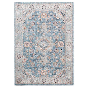 Deya Collection Blue 2'7" x 8'1" Residential Indoor-Outdoor Runner