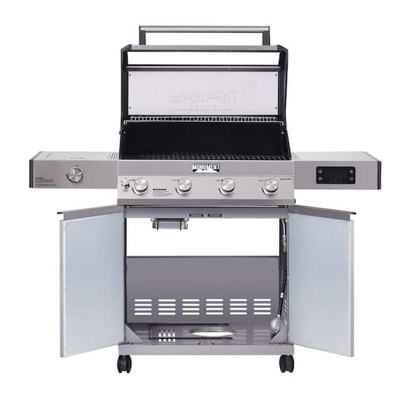 Monument Grills 2-Burner Propane GAS Grill in Stainless with Clearview Lid and LED Controls