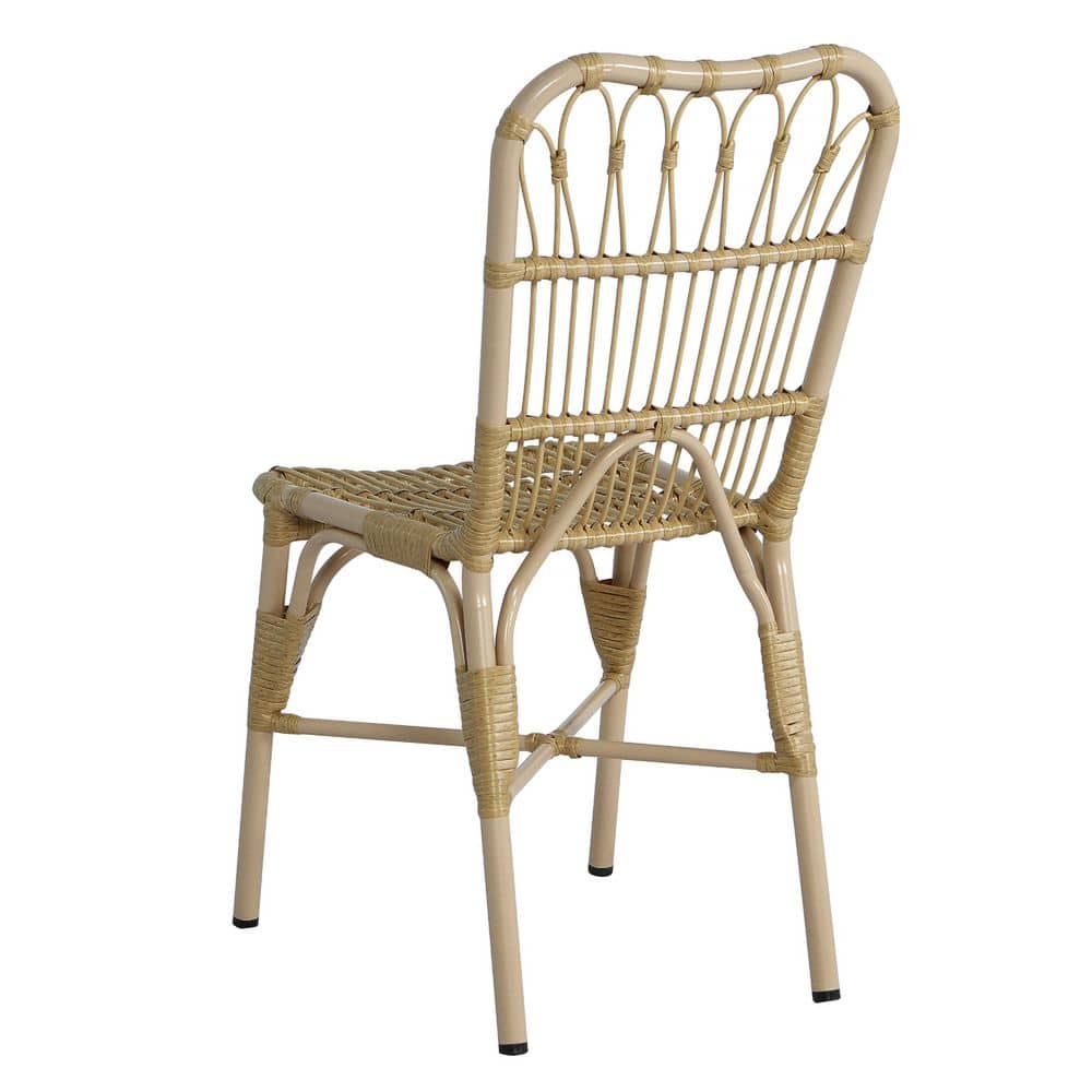 Patio Wicker Outdoor Dining Chairs in Natural