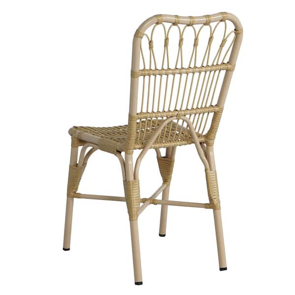 Patio Wicker Outdoor Dining Chairs in Natural