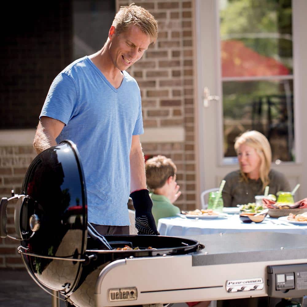 Weber Performer Deluxe 22-Inch Black Charcoal Grill with Gas Ignition