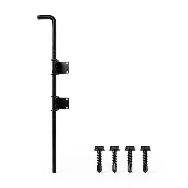 Fencer Wire Cane Bolt 24.6 in. x 2.1 in. Black Steel Fence Gate Drop ...