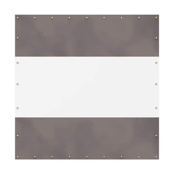 10' H x 10' W Brown Heavy Duty Outdoor Clear Panel Curtain Waterproof Weather Resistant for Patios, Gazebos, Pergola