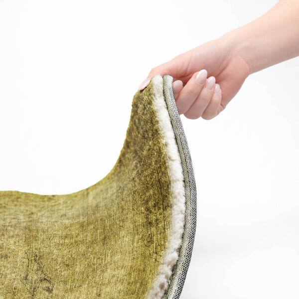 Dream Shag Premium Machine Washable Abstract ADS658 Gold 2 ft. x 3 ft. Accent Rug